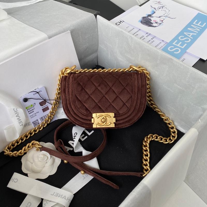Chanel Handbags AS3315 Velvet Brown